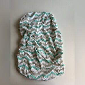 Joey & Joan chevron fitted bassinet sheet 19X32” turquoise gray white baby crib